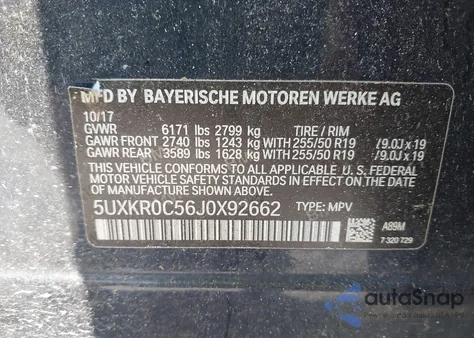 2018 BMW X5 xDrive35I from USA, damaged, VIN 5UXKR0C56J0X92662